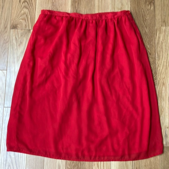 Vintage vibrant red lined skirt aprox size 1X - Picture 1 of 5